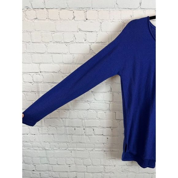 MAX STUDIO 100% extrafine merino wool royal blue sweater pullover size M - Picture 5 of 6